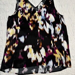 Nordstrom Black and Purple Patterned Blouse